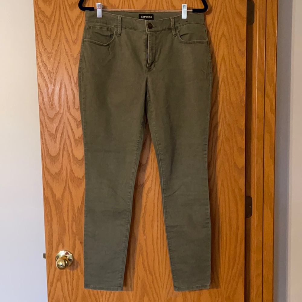 Olive Green Express Jeans, Size 10